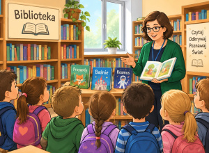 Klasa I na zajęciach czytelniczych w GBP w Rzgowie